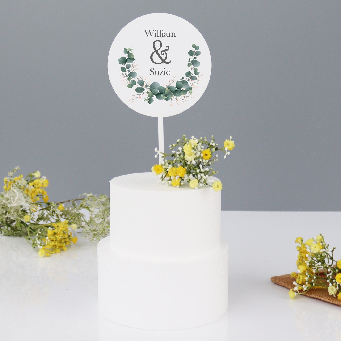 Personalised Wedding Cake Topper Botanical