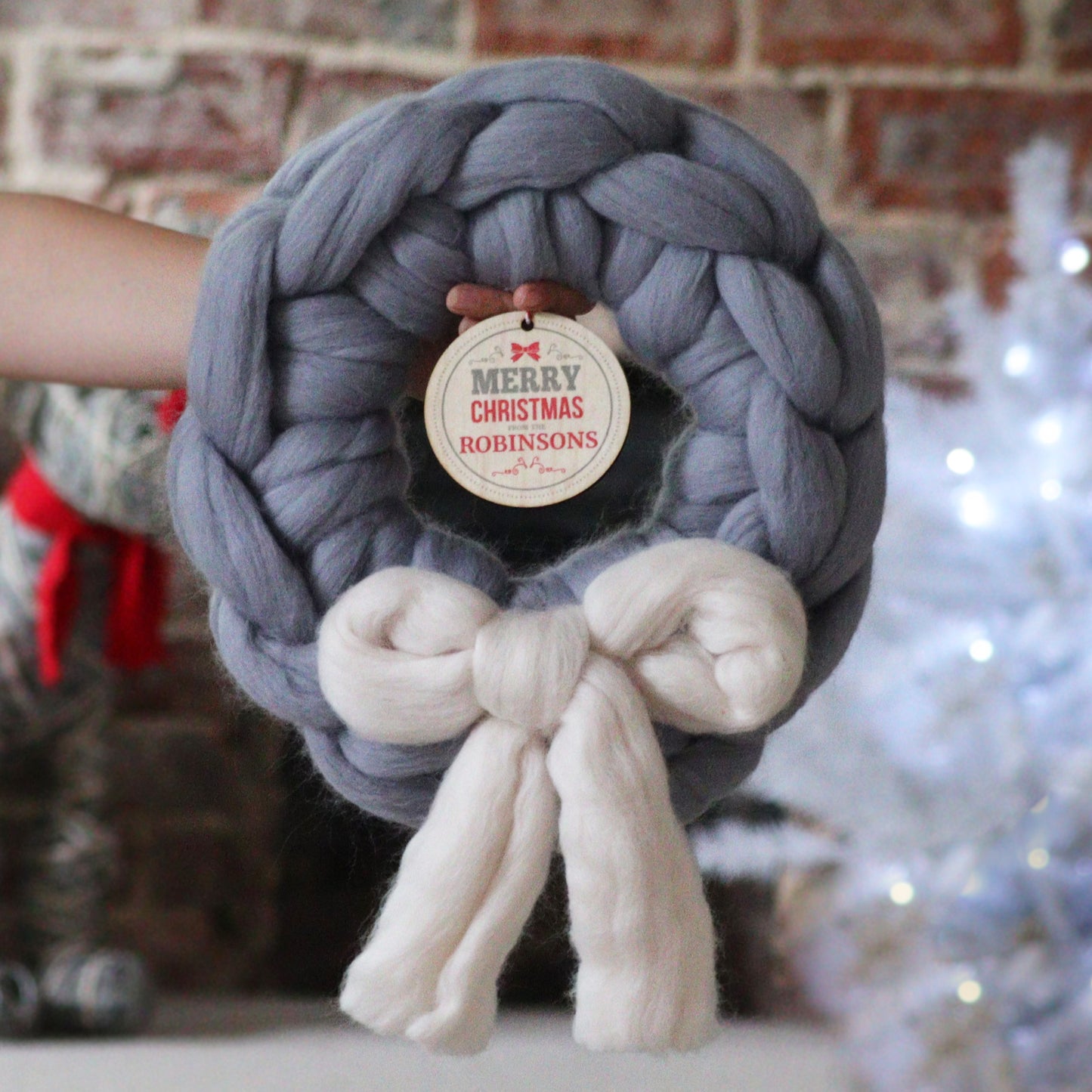 Handmade Personalised Chunky Knit Wreath