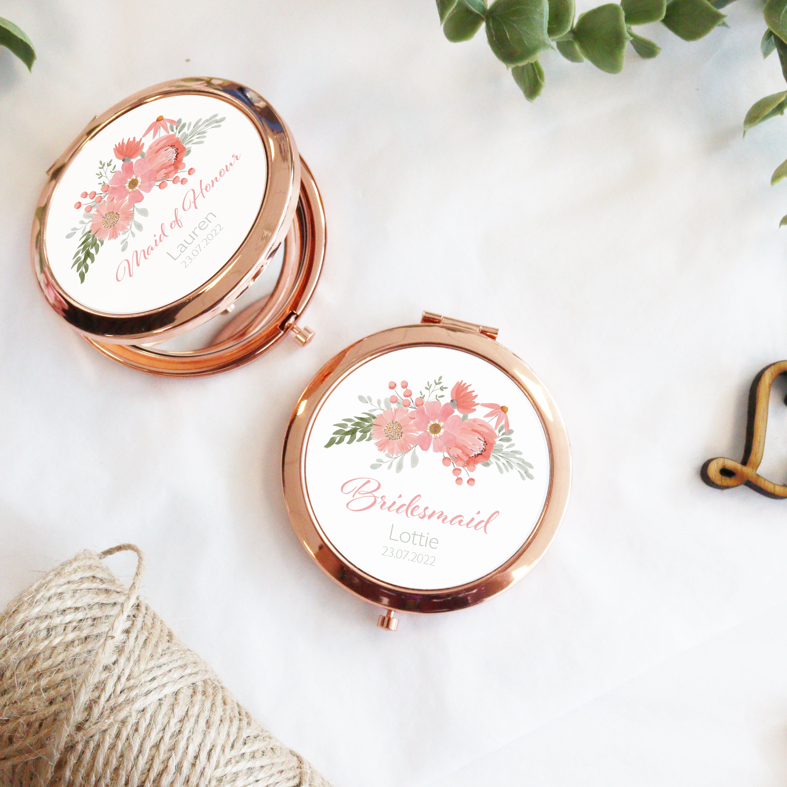 Personalised Bridal Party Compact Mirror