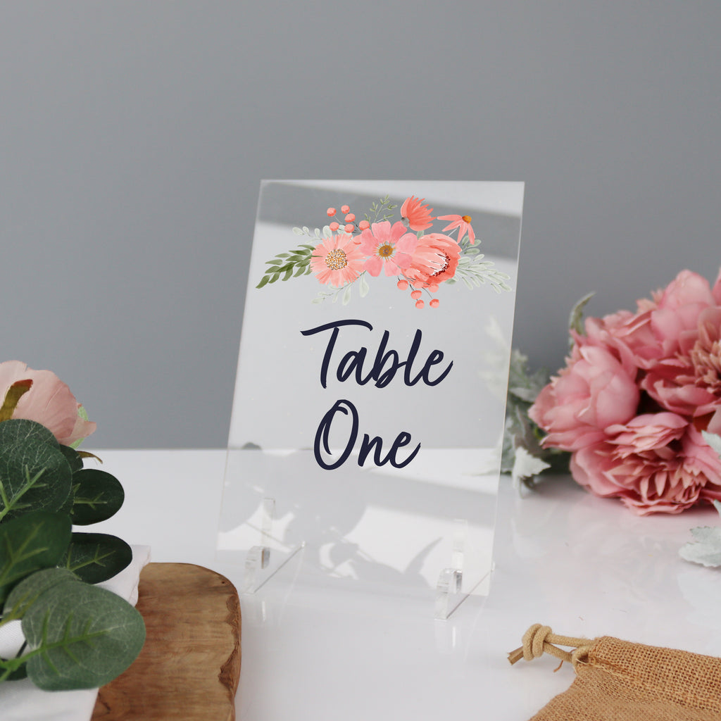 Wedding Table Names Pink Floral