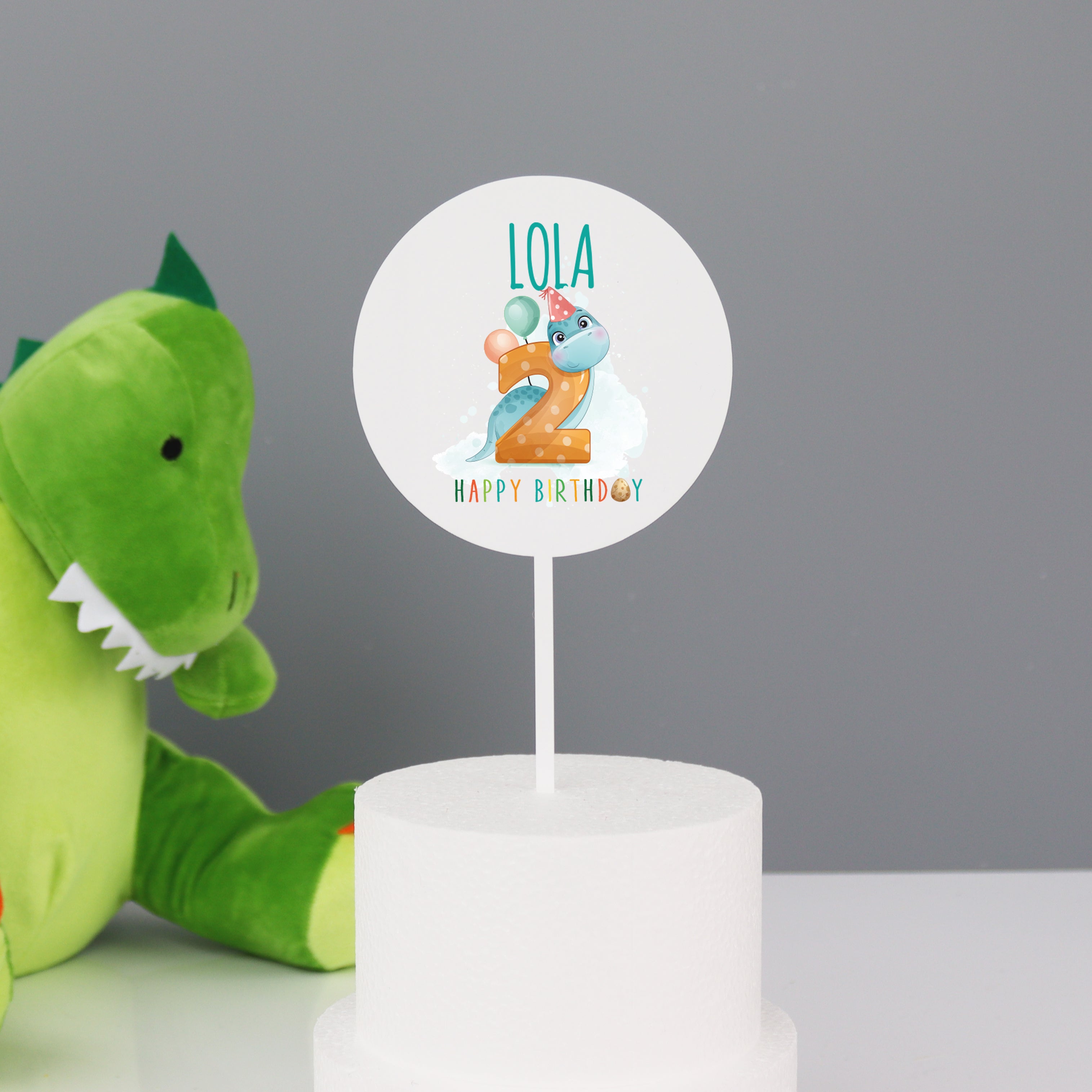 Personalised Dinosaur Theme Cake Topper