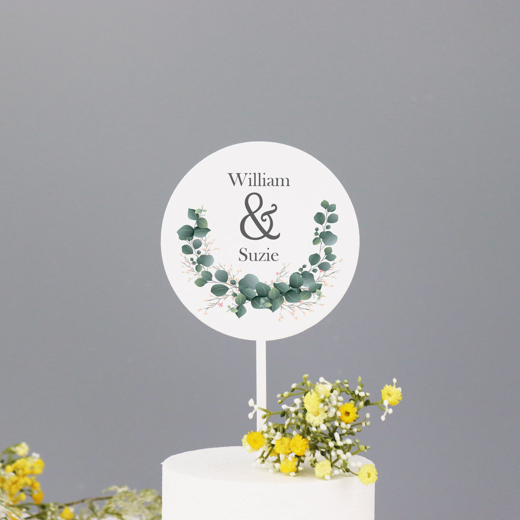 Personalised Wedding Cake Topper Botanical