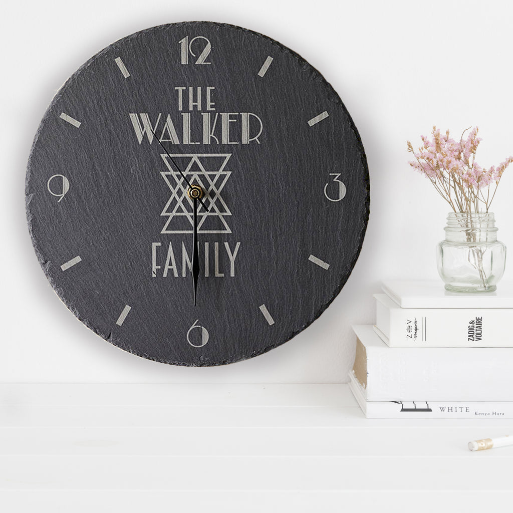 Personalised Family Slate Clock