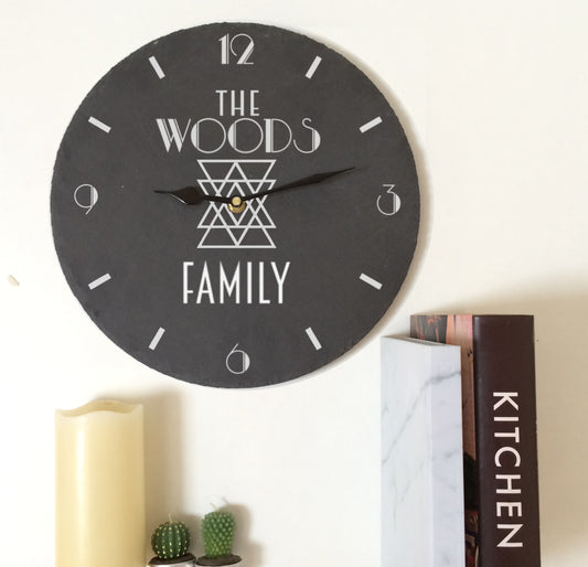 Personalised Family Slate Clock