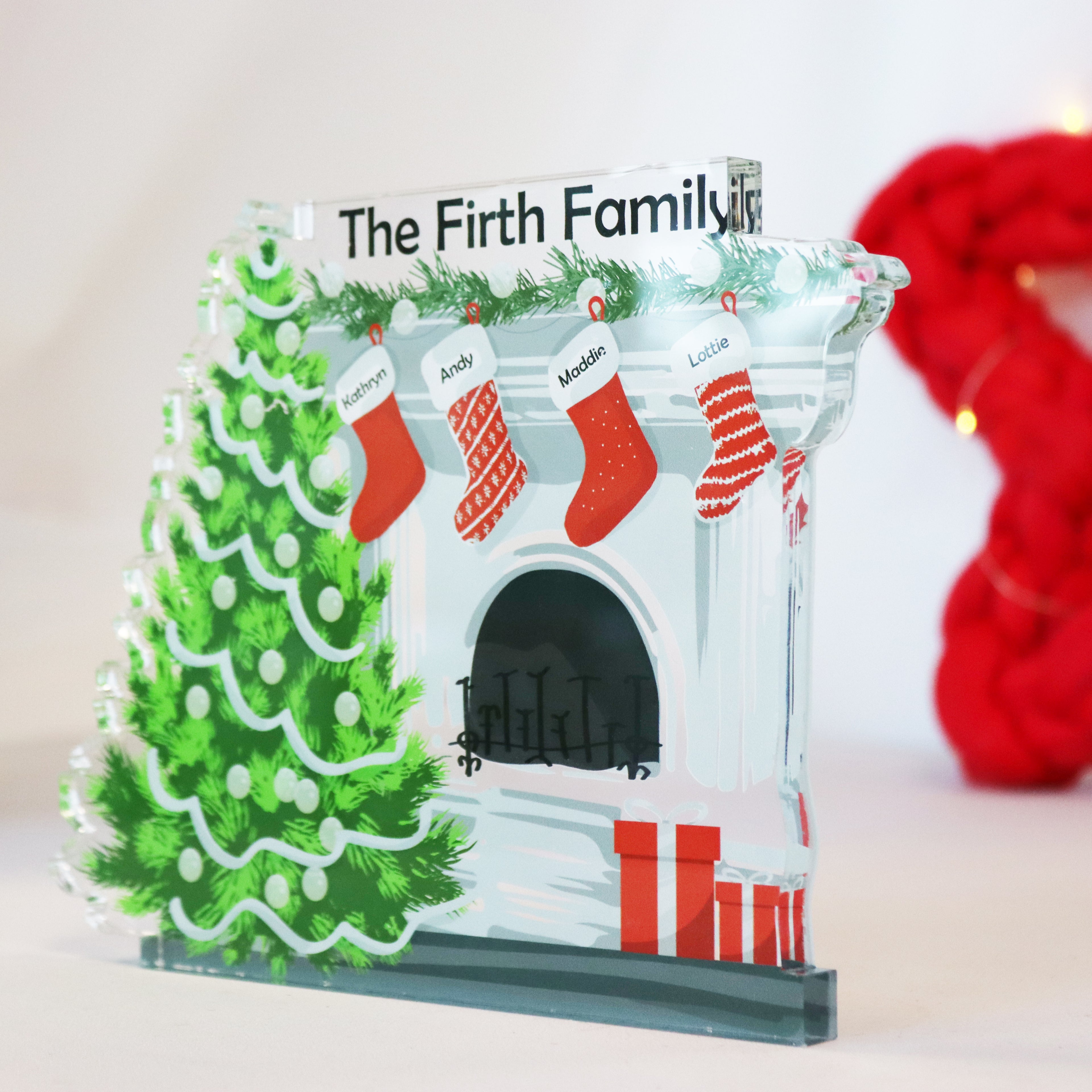 Personalised Family Christmas Fireplace Ornament