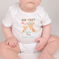personalised first mothers day baby grow with giraffe design with name of child and mummy