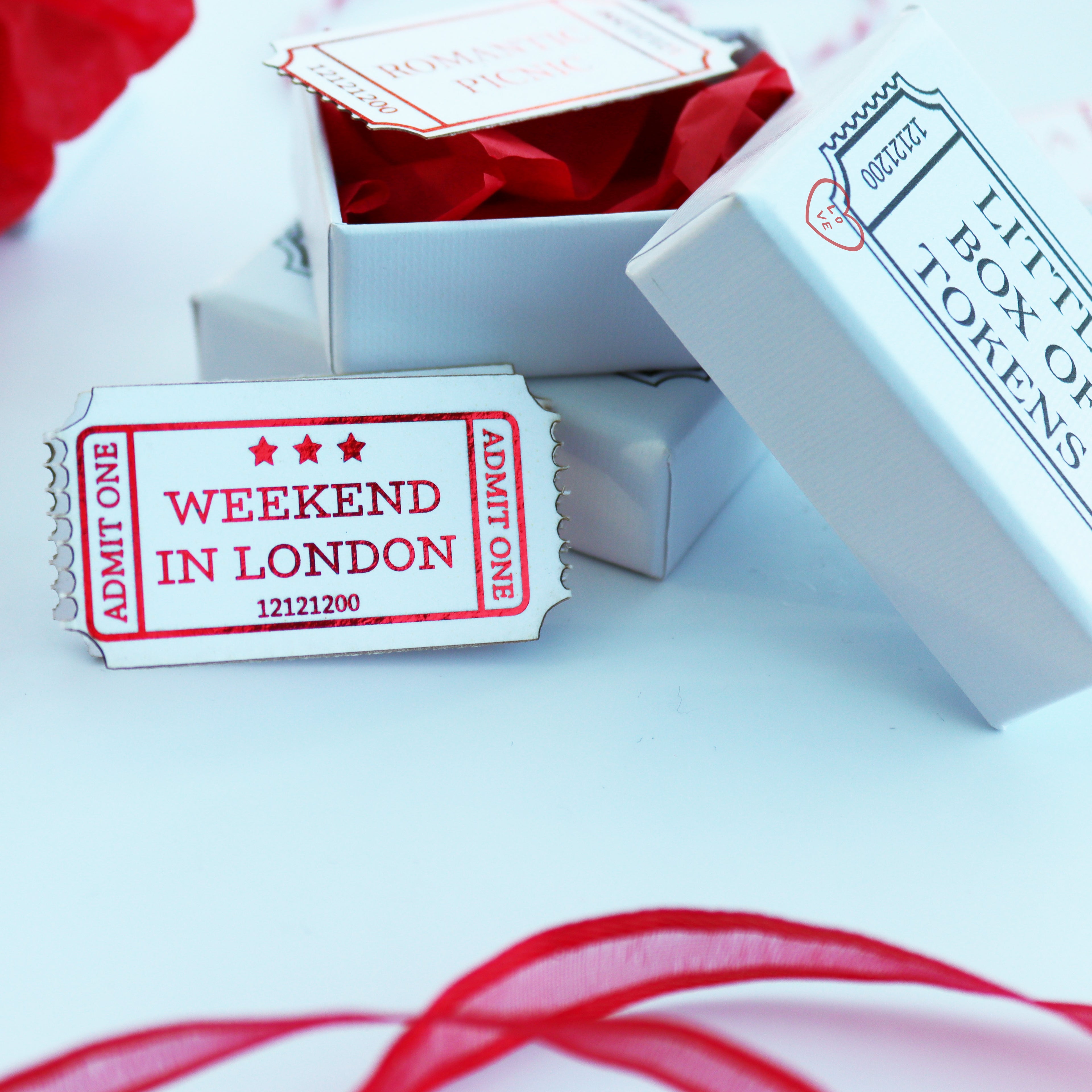 Personalised Date Ideas Ticket Stub Tokens Valentine's Day