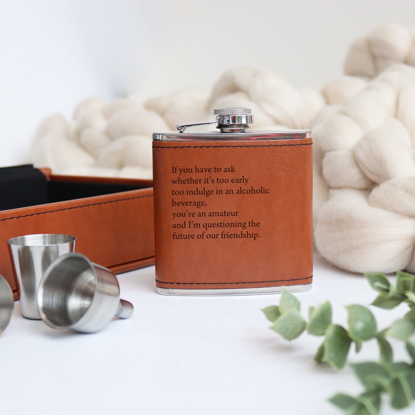 Funny Personalised Hip Flask Gift Set