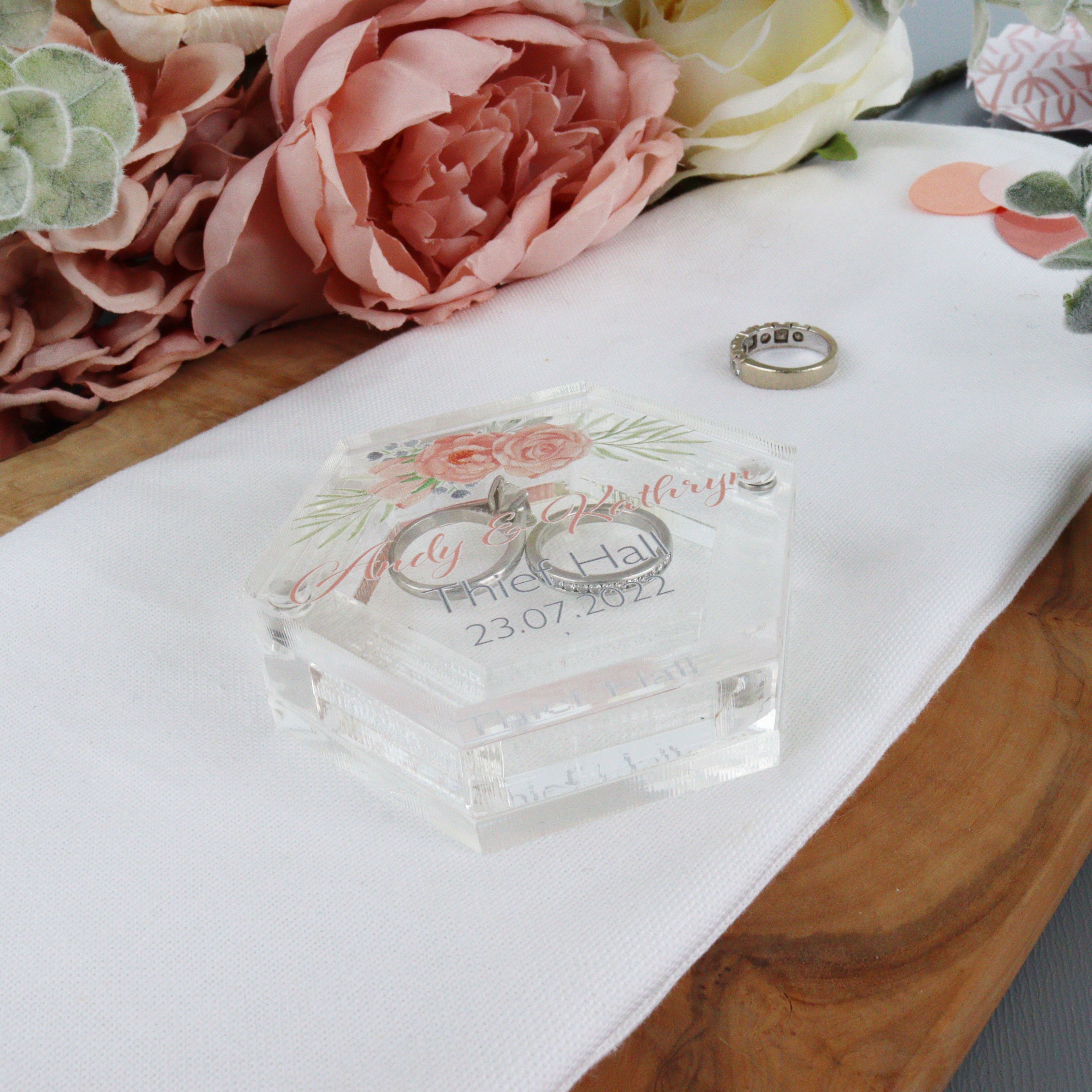 Personalised Acrylic Wedding Ring Box