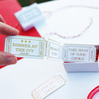 Personalised Date Ideas Ticket Stub Tokens Valentine's Day