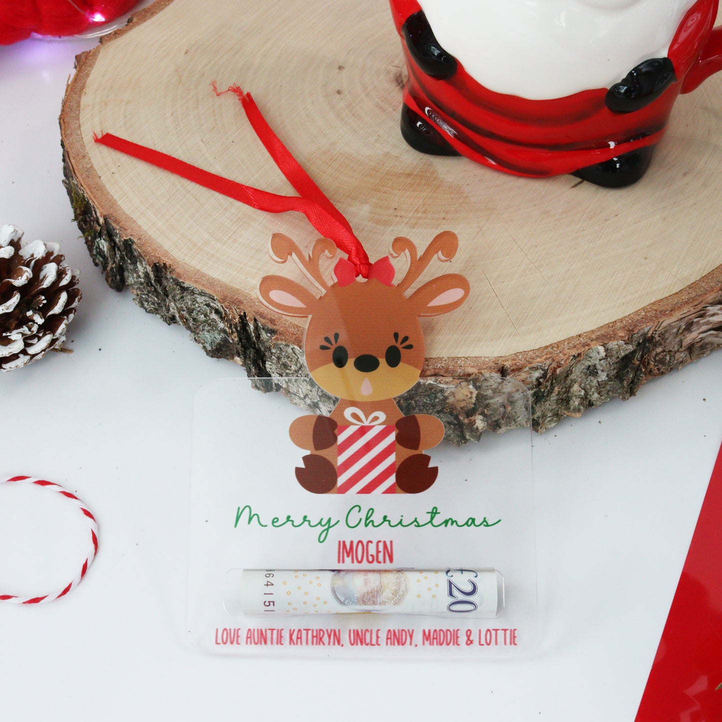 Personalised Money Gift Holder Reindeer