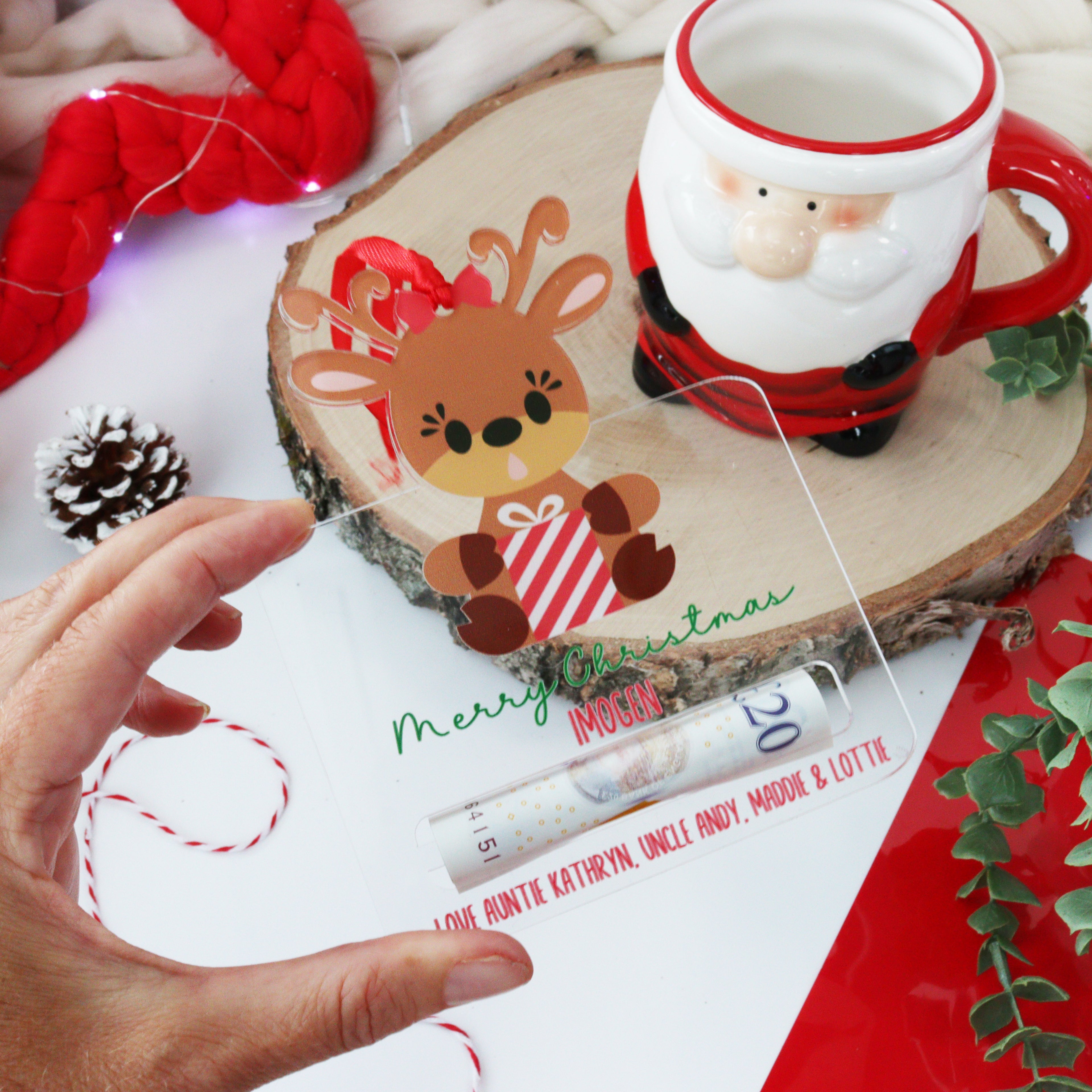Personalised Money Gift Holder Reindeer