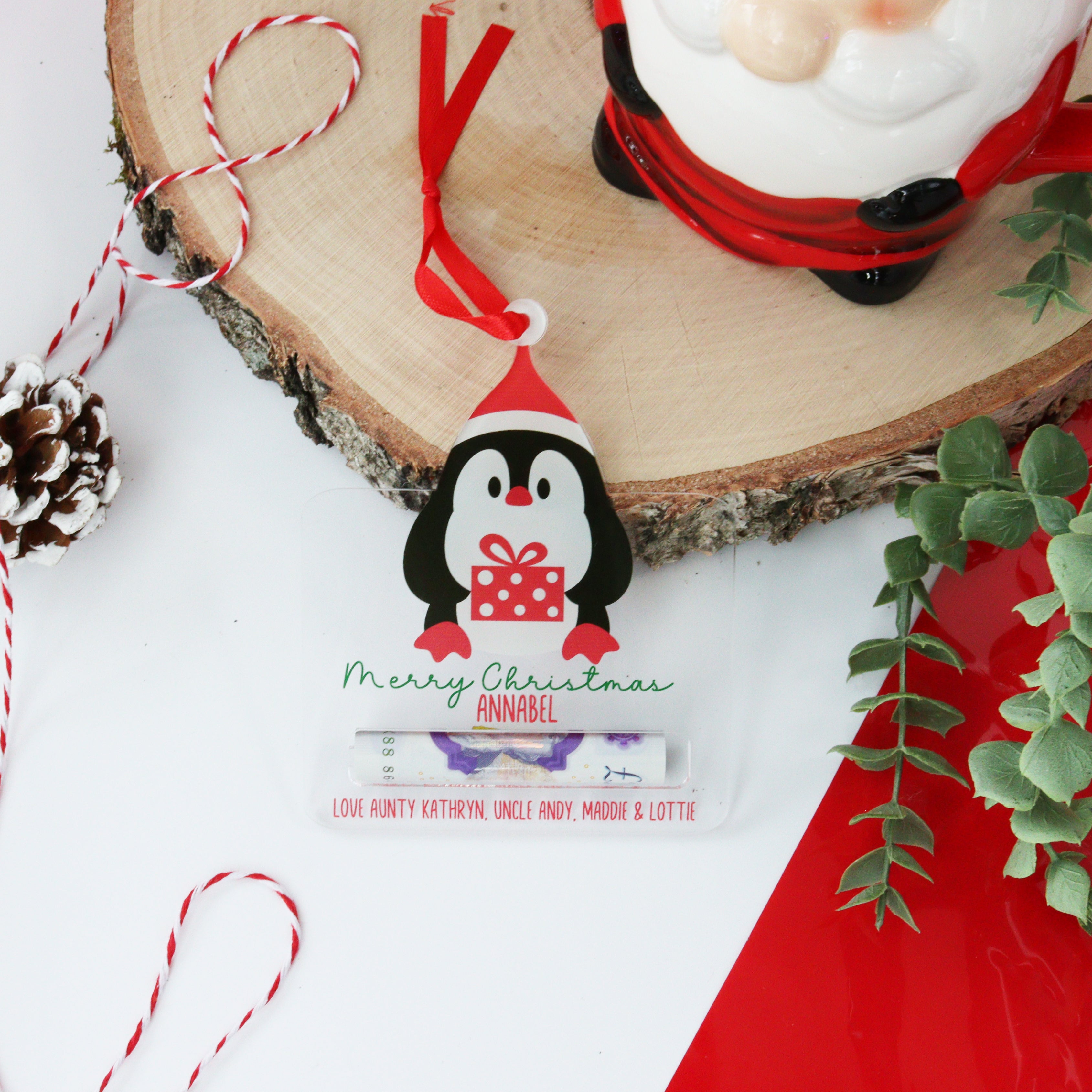 Personalised Money Gift Holder Penguin