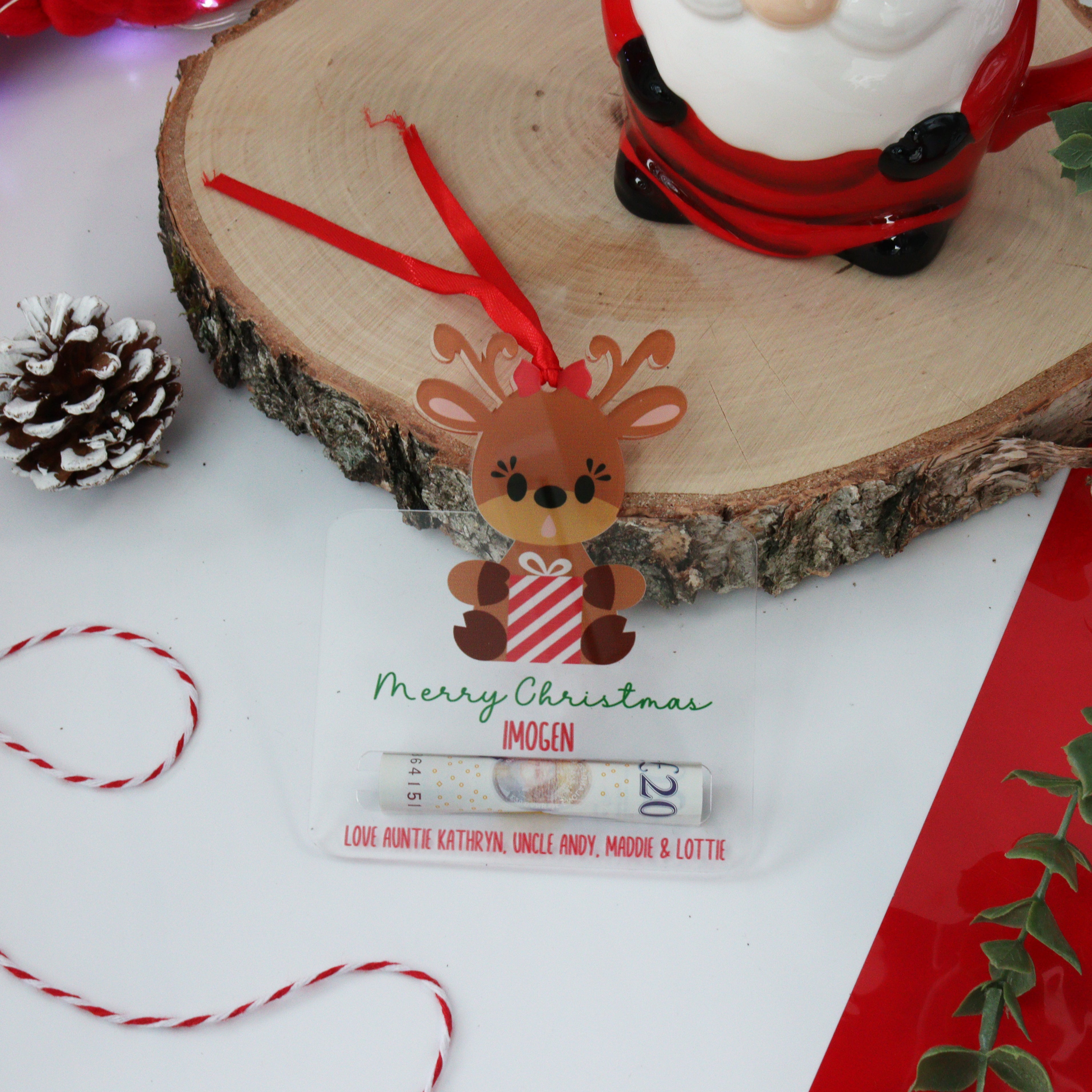 Personalised Money Gift Holder Reindeer