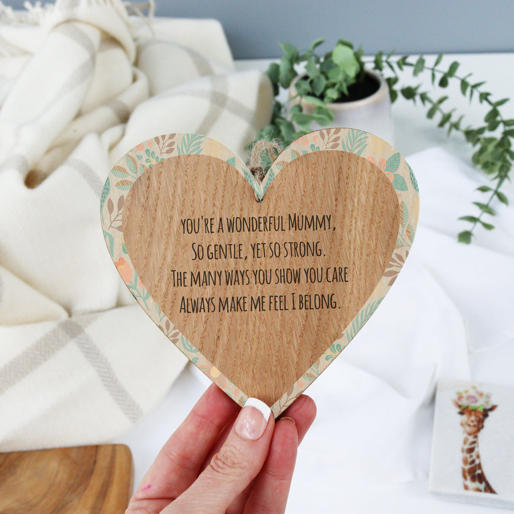 Hanging Wooden Heart For Mum