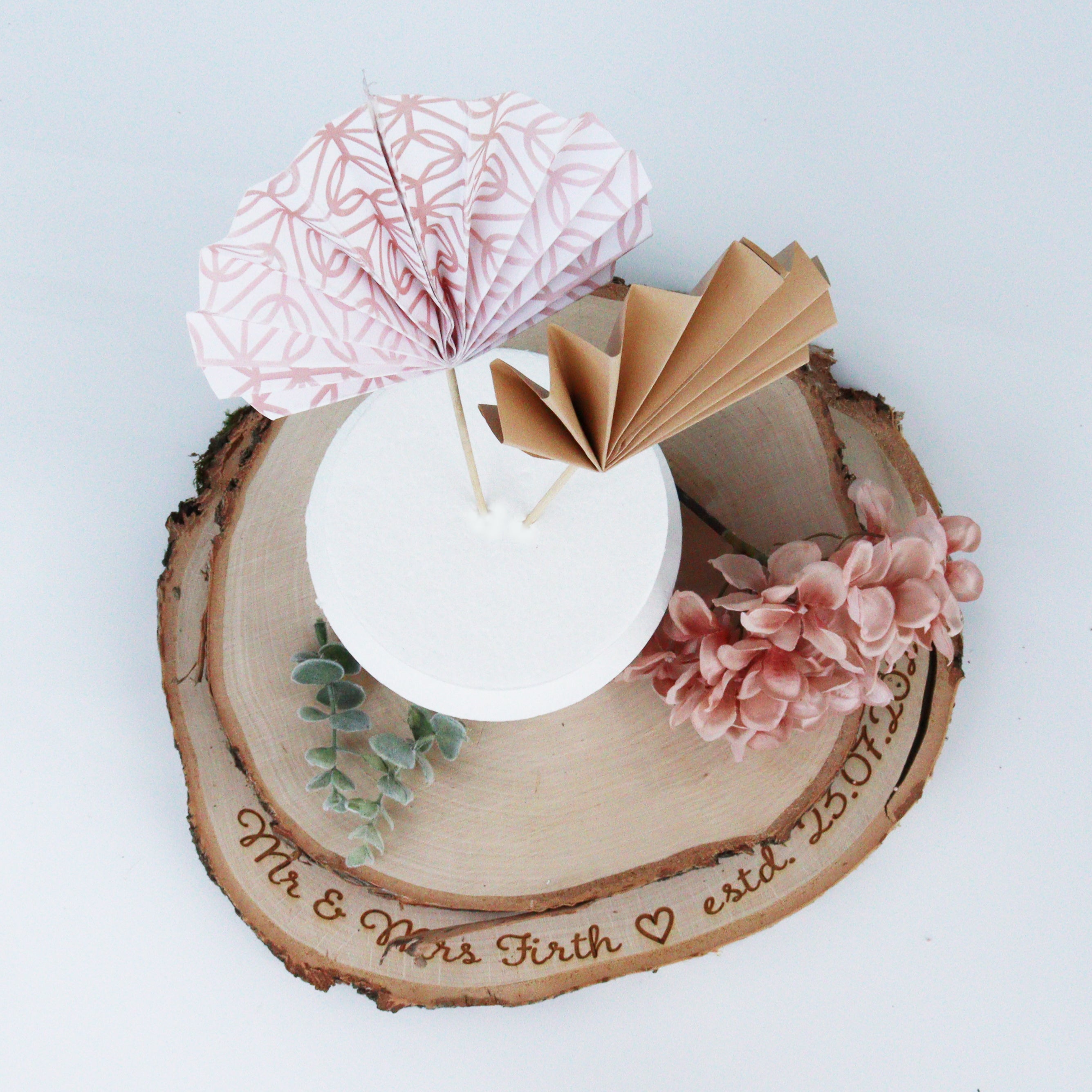 Personalised Natural Birch Log Cake Stand