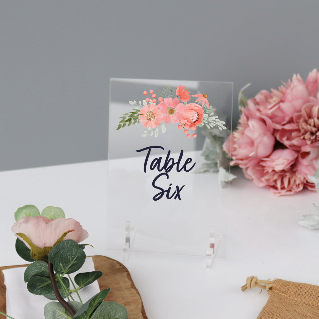 Wedding Table Names Pink Floral