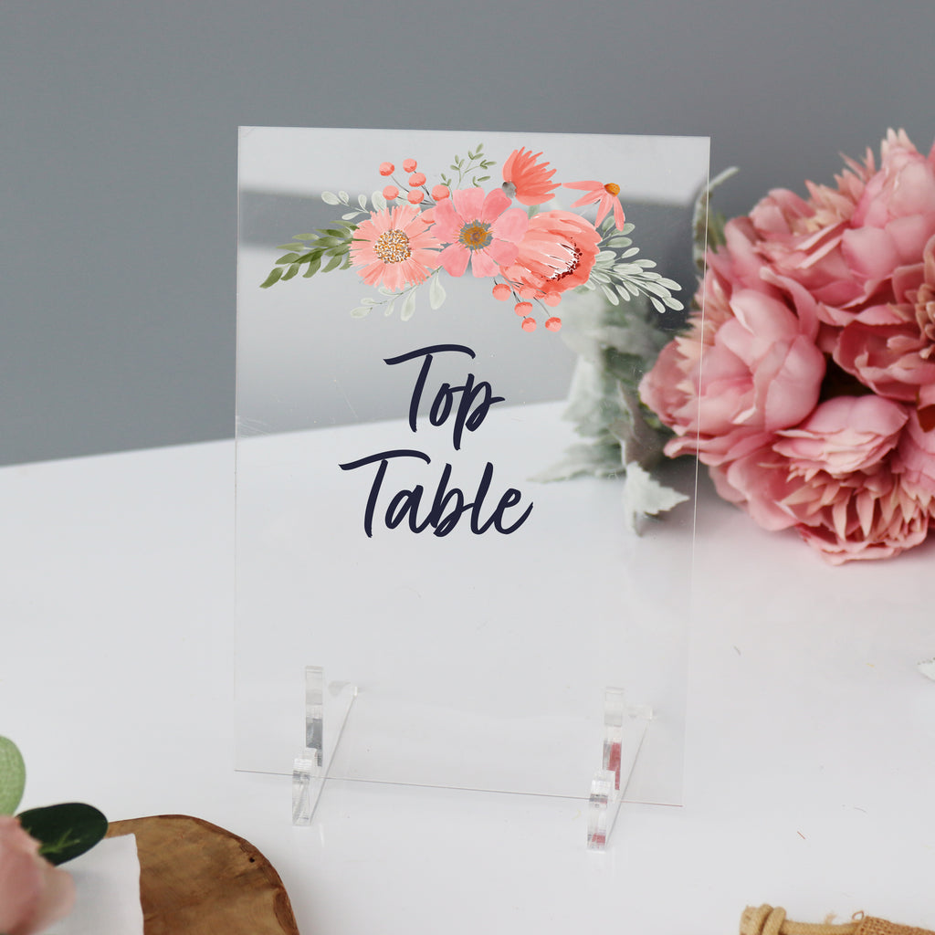 Wedding Table Names Pink Floral
