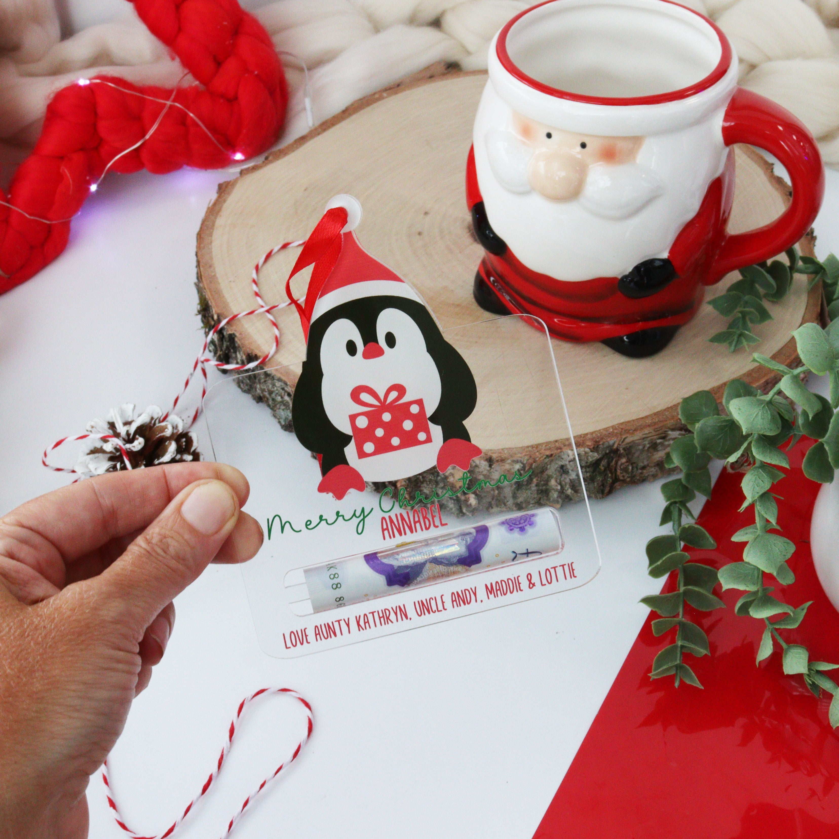 Personalised Money Gift Holder Penguin