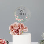 Personalised Wedding Cake Topper With Peonies