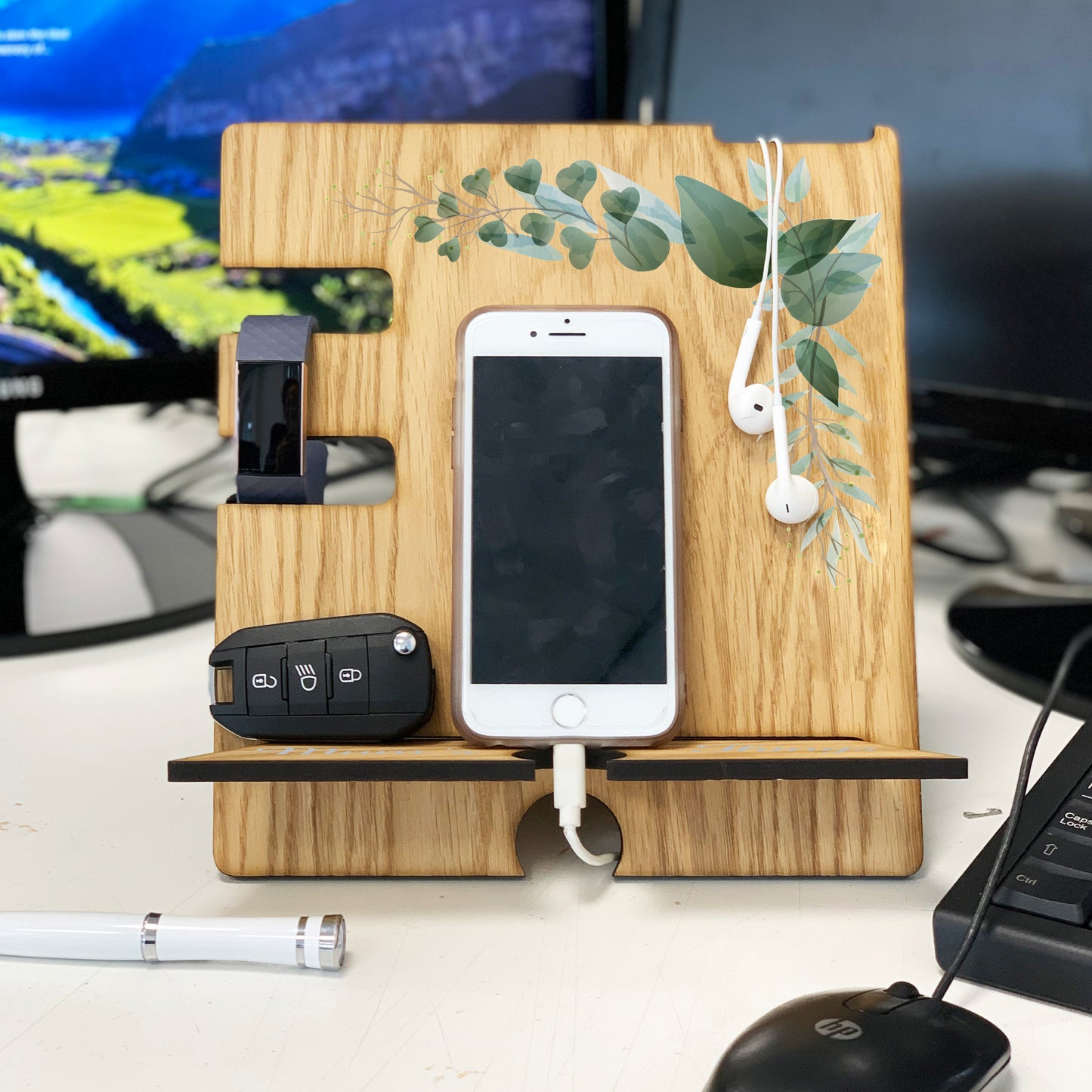 personalised phone docking station and organiser father day gift