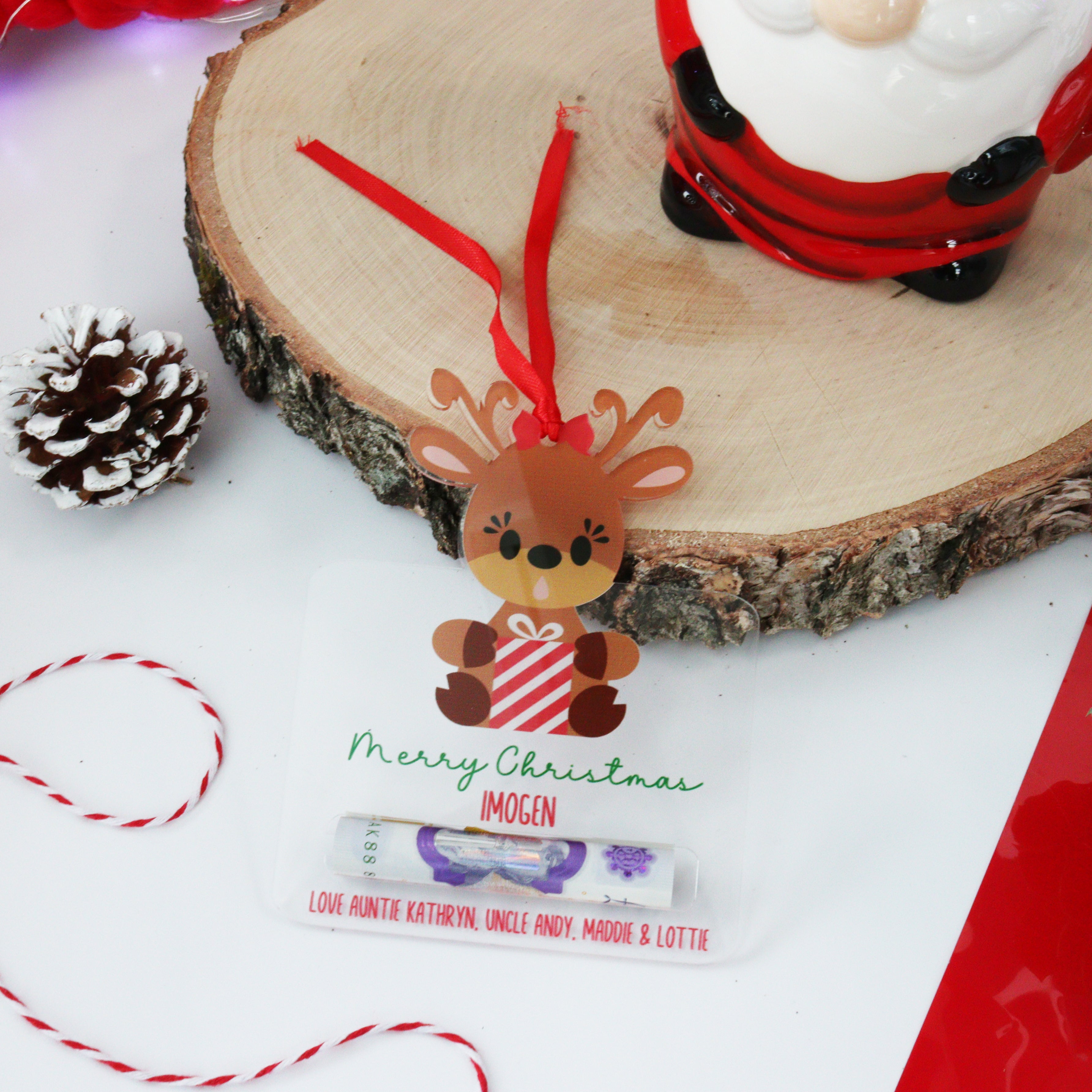 Personalised Money Gift Holder Reindeer