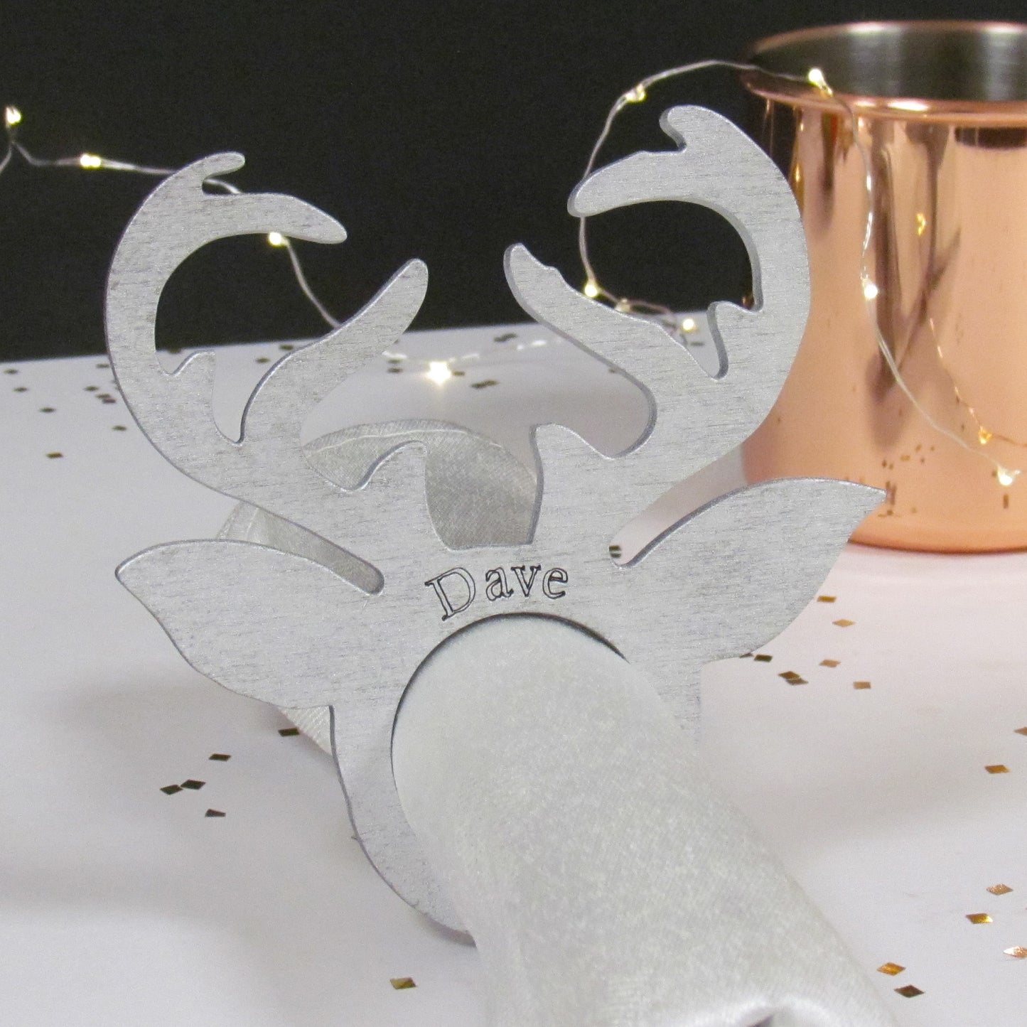 Stag Napkin Rings Name Place Setting