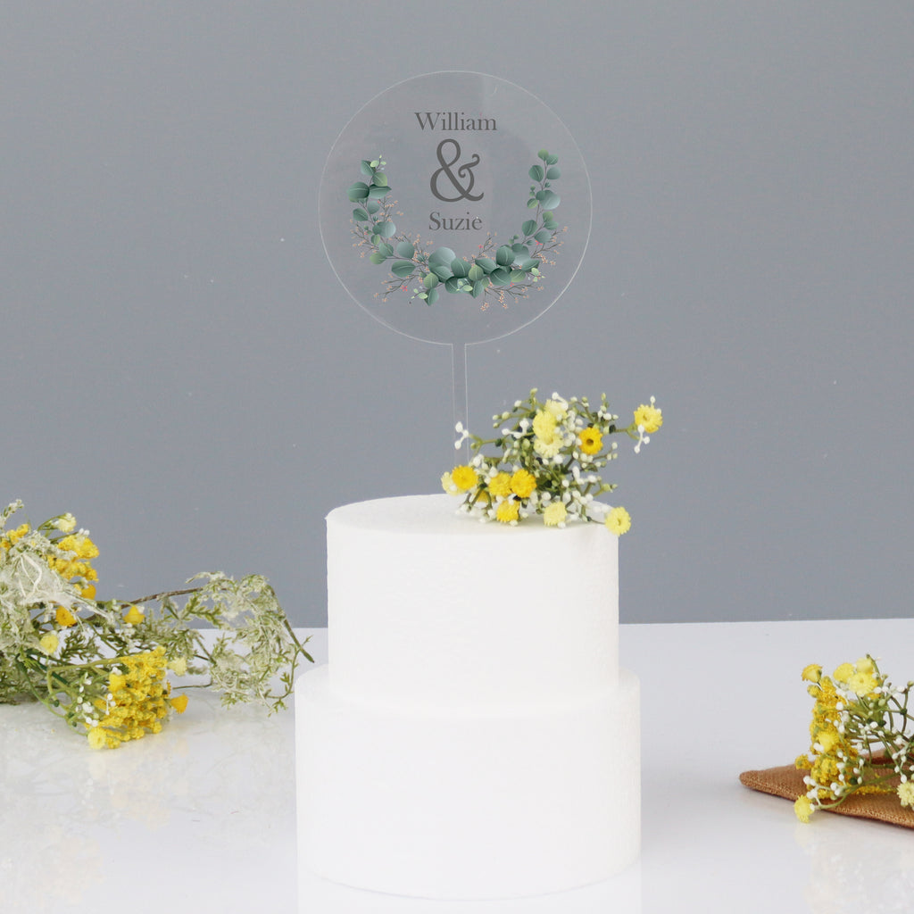 Personalised Wedding Cake Topper Botanical