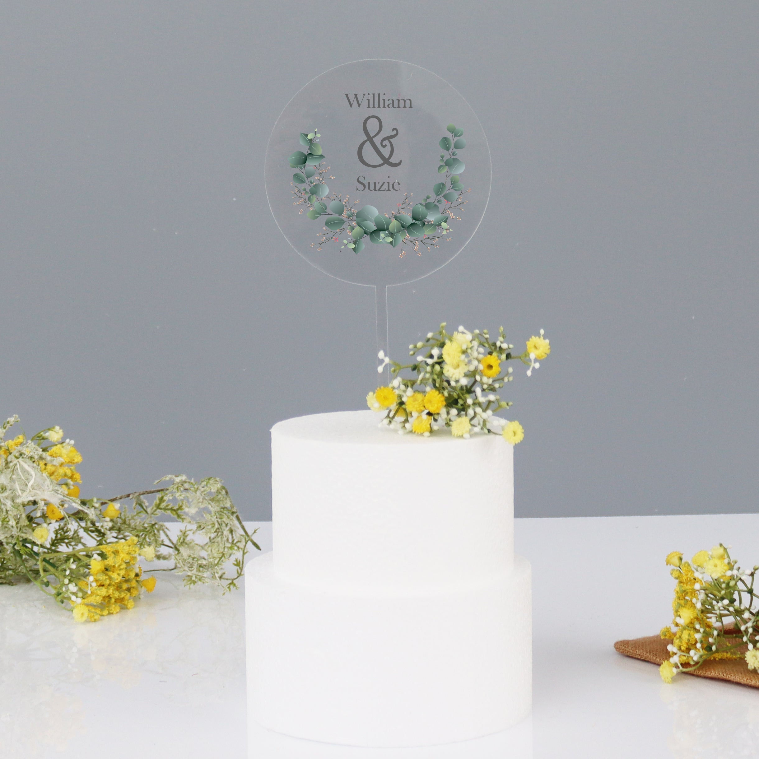 Personalised Wedding Cake Topper Botanical