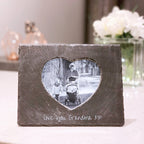 Personalised slate heart photo frame