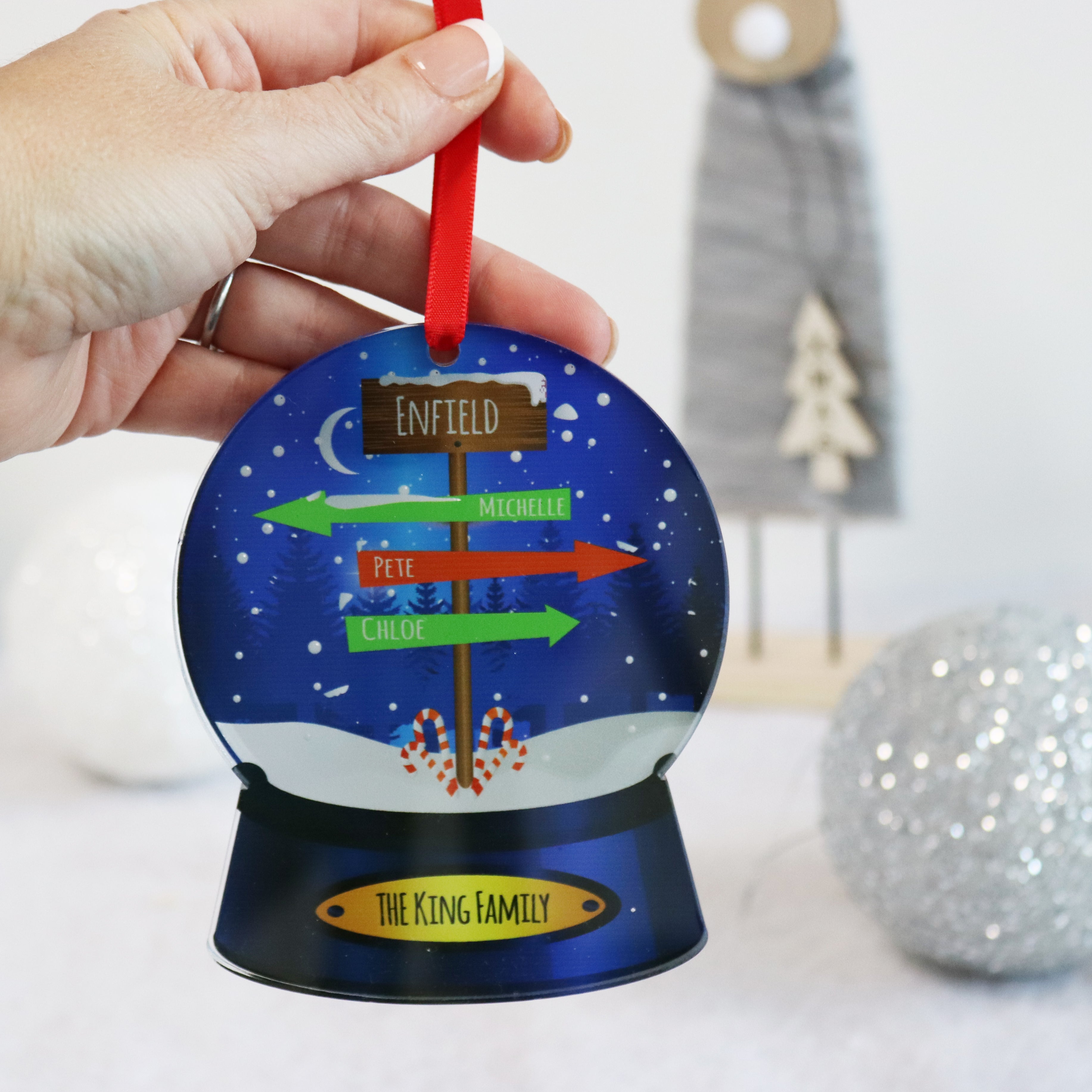 Personalised Family Snowglobe Bauble