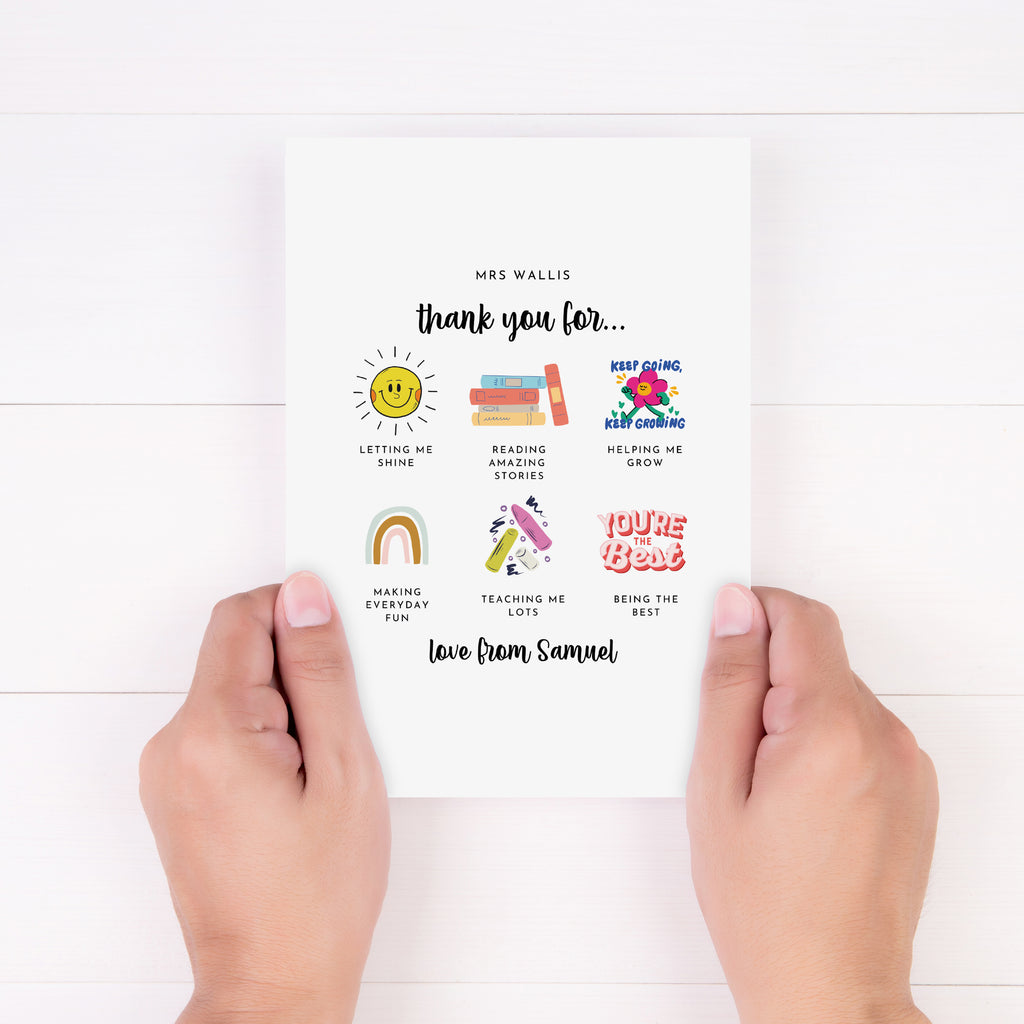 Personalised Thank You Teacher Card