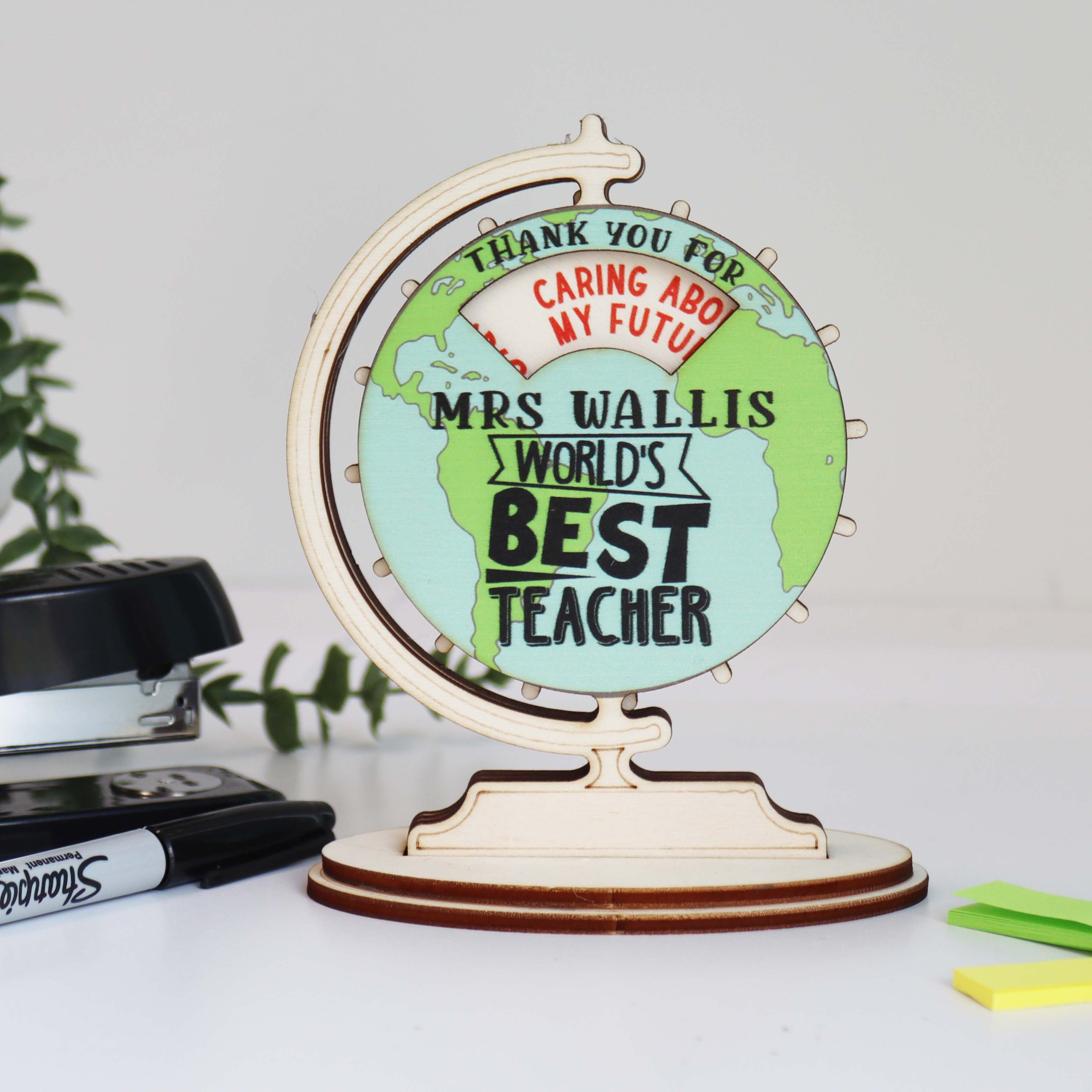 Personalised Wooden Keepsake Best Teacher Card