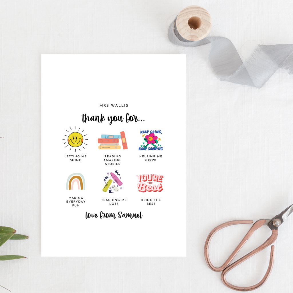 Personalised Thank You Teacher Card