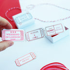 Personalised Date Ideas Ticket Stub Tokens Valentine's Day