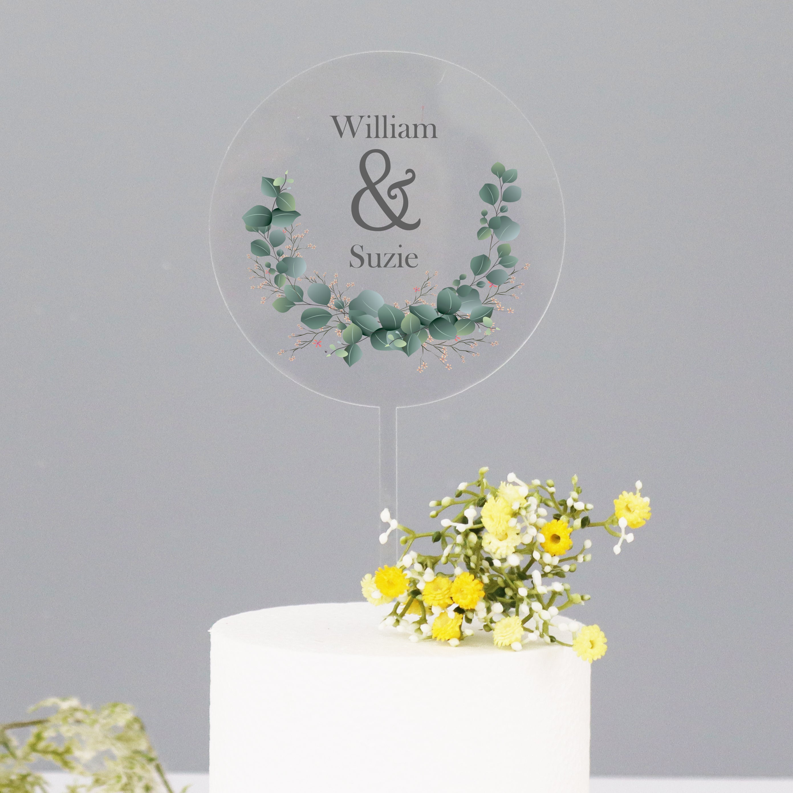 Personalised Wedding Cake Topper Botanical
