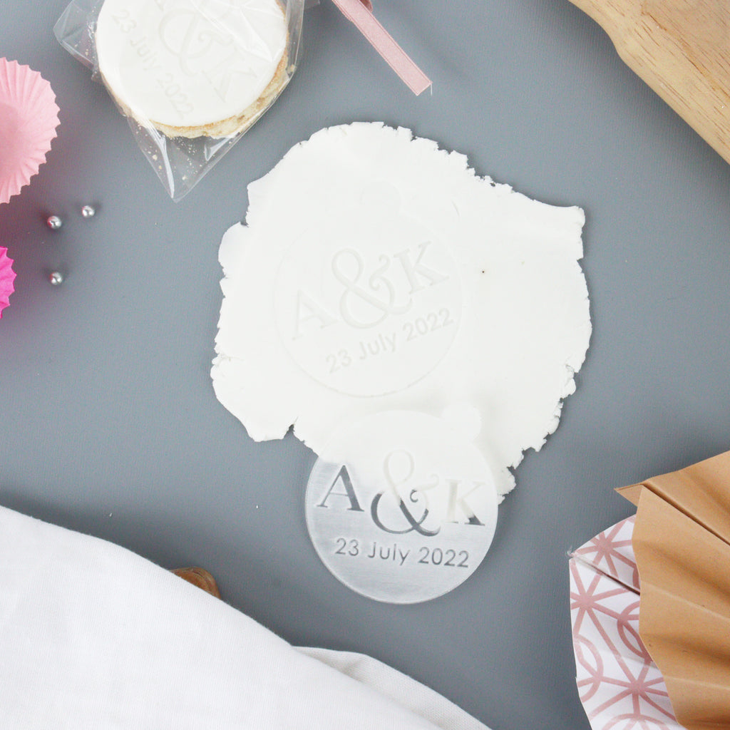 Personalised Wedding Cookie Embosser Fondant Biscuit Stamp