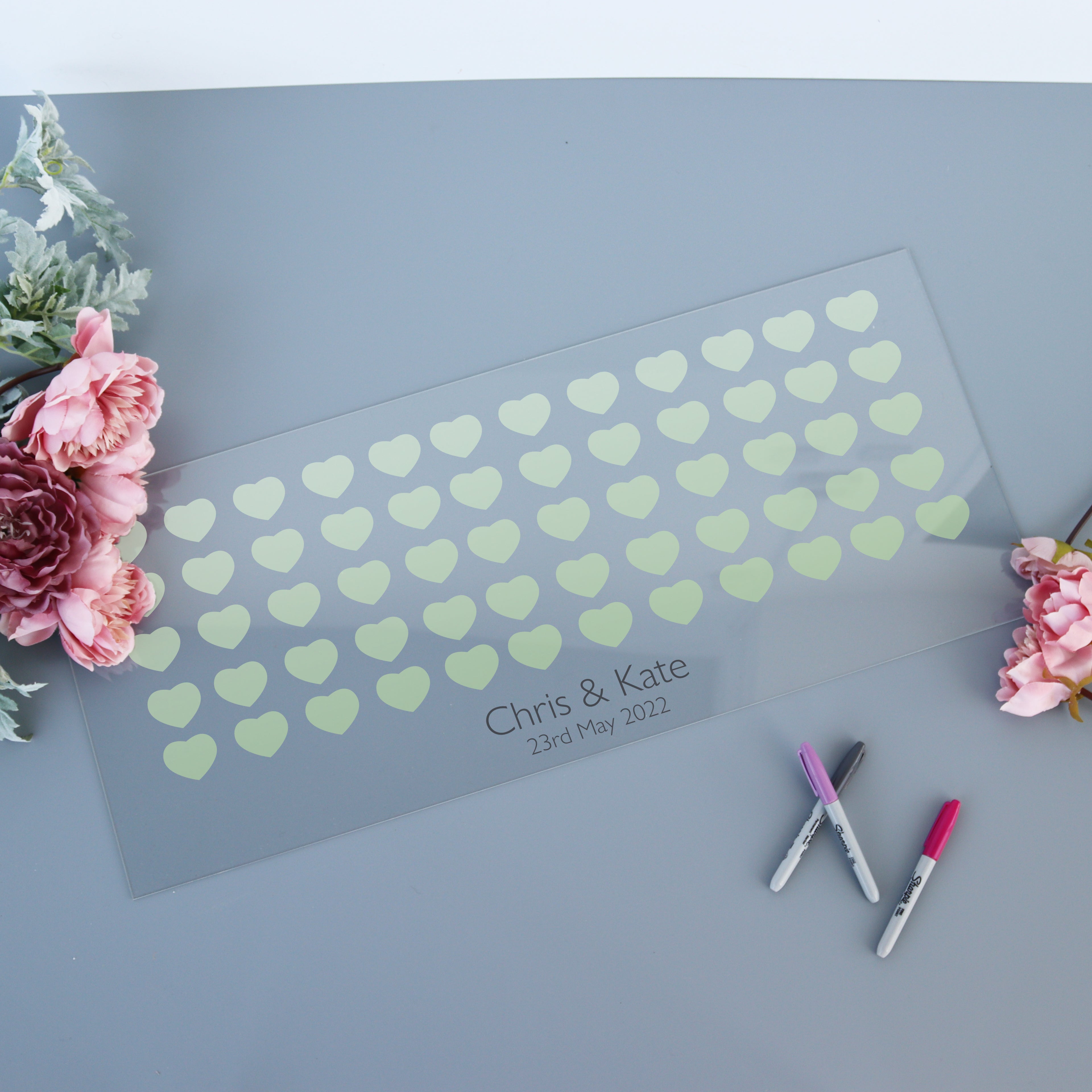 personalised wedding guest book keepsake wedding guest book wall art unusual modern wedding guest book sage green