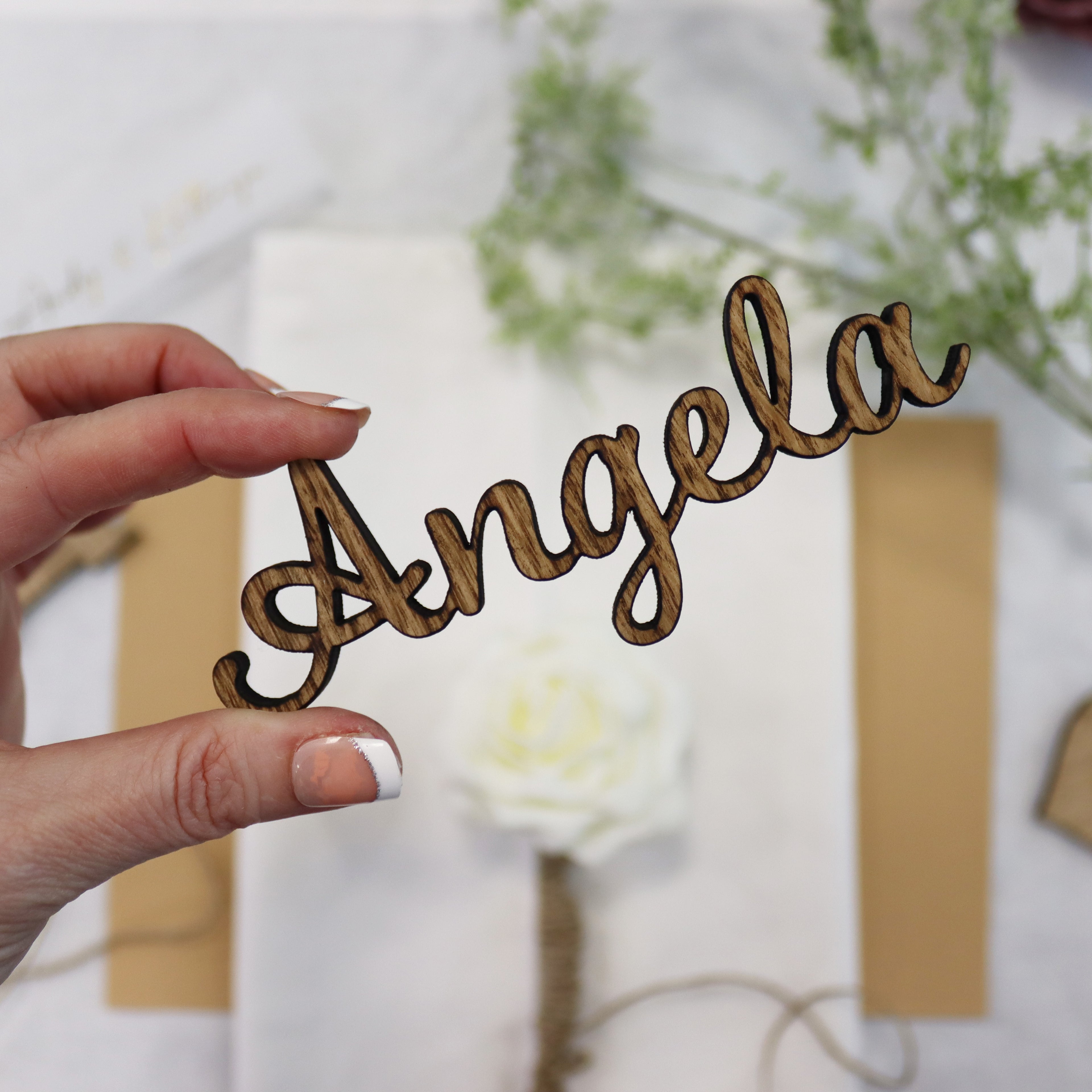 Personalised Wooden Name Place Table Settings