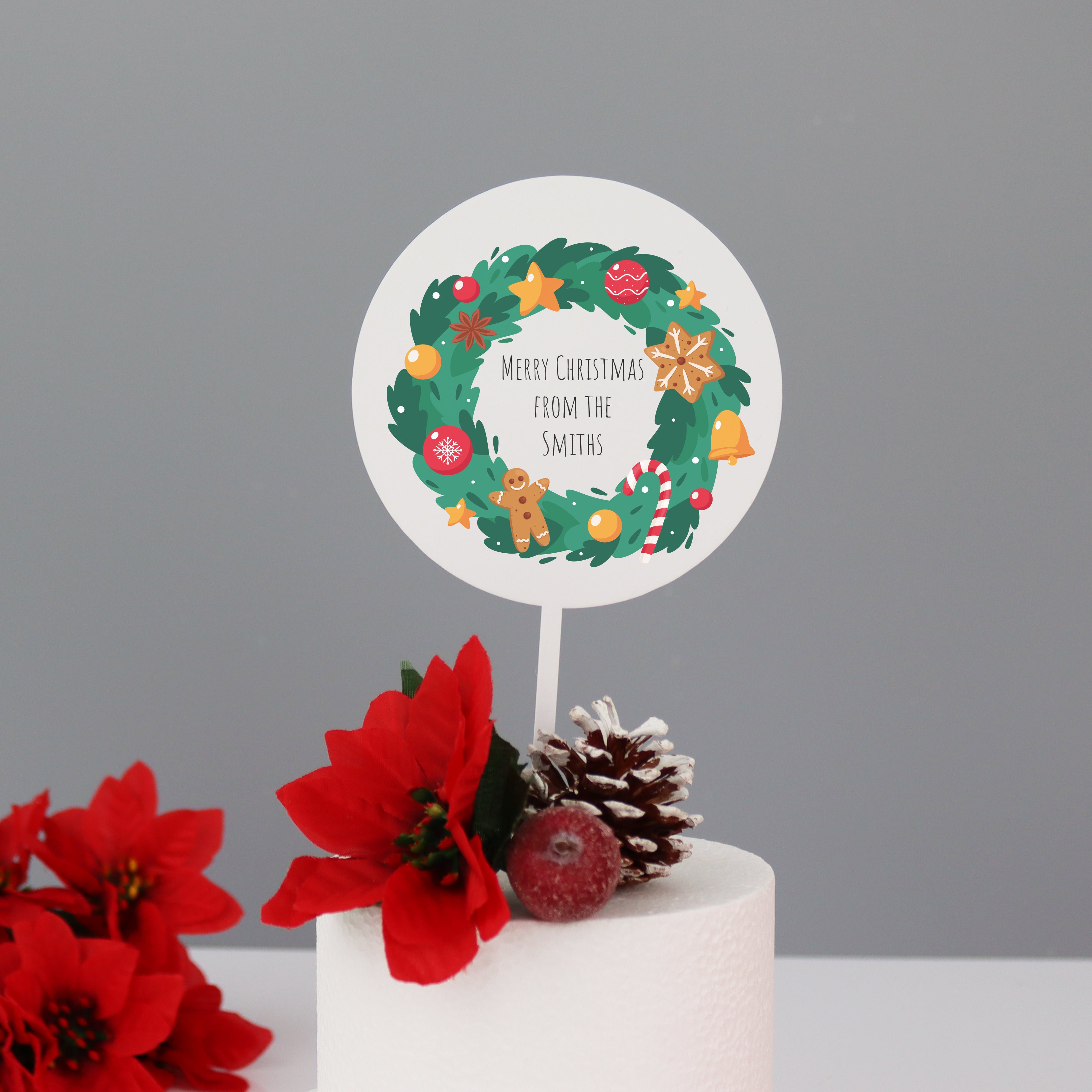 Christmas Wreath Cake Topper