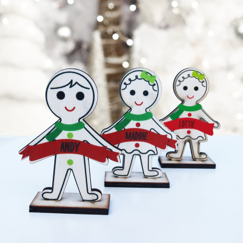 Personalised Christmas Gingerbread Table Place Names