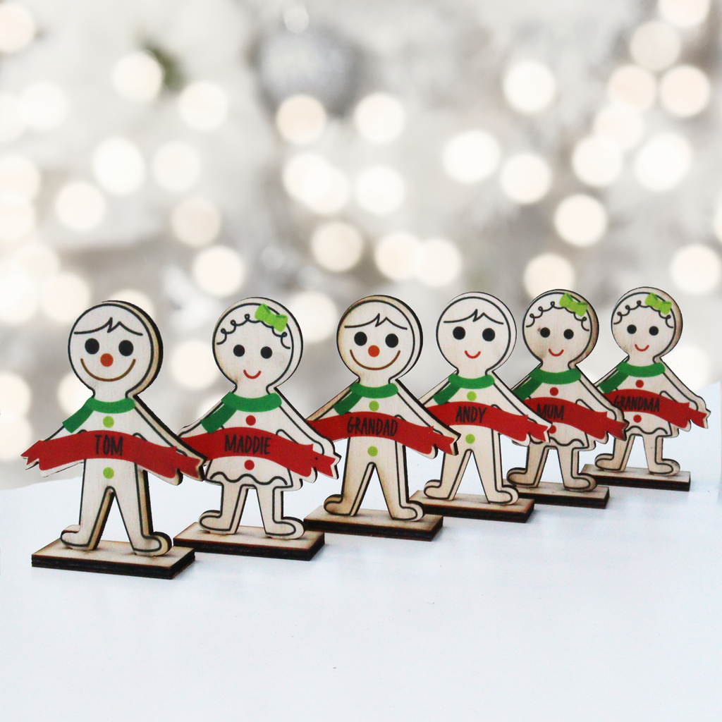 Personalised Christmas Gingerbread Table Place Names