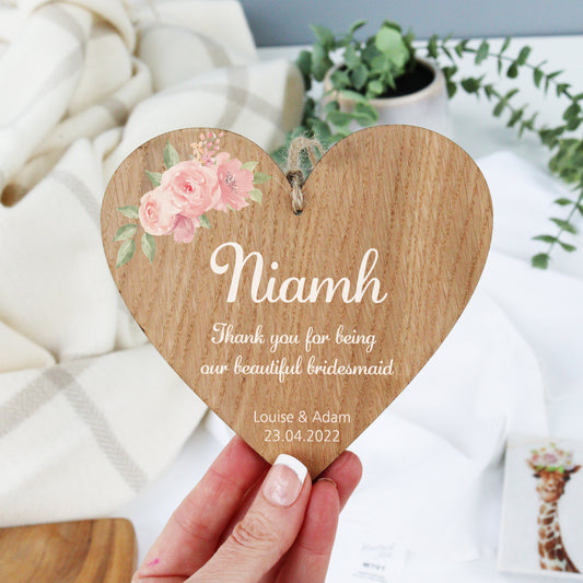 Thank You Bridesmaid Gift Hanging Heart