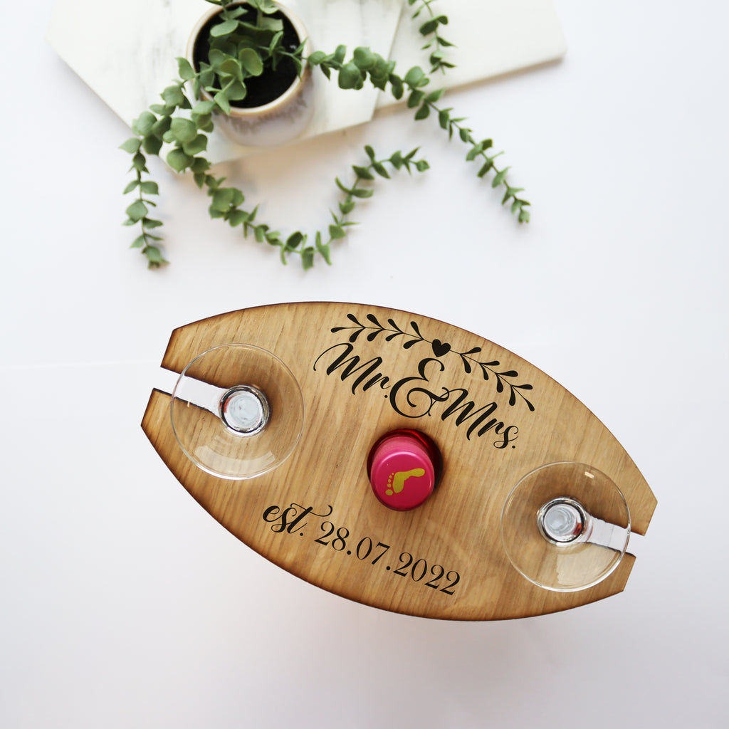 personalised wooden wine butler