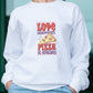 Baggy fit white sweatshirt funny pizza is eternal anti Valentine&#39;s design