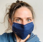 Pack Of Four Navy And White 100% Cotton Face Mask