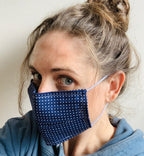 Pack Of Three 100% Assorted Navy Face Masks