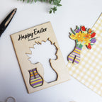 Personalised 3D Wooden Easter Flower Card – Keepsake Gift