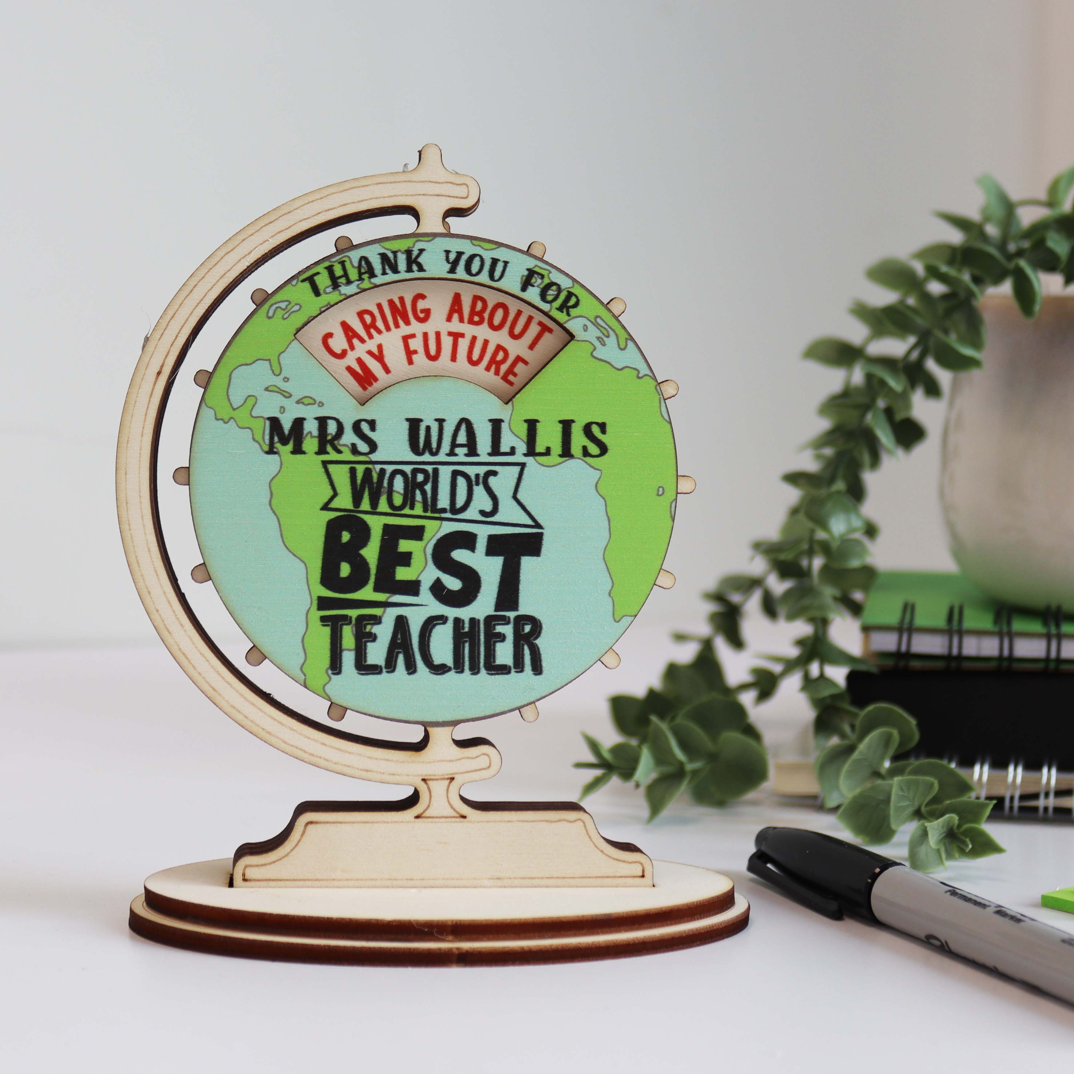 Personalised Wooden Keepsake Best Teacher Card