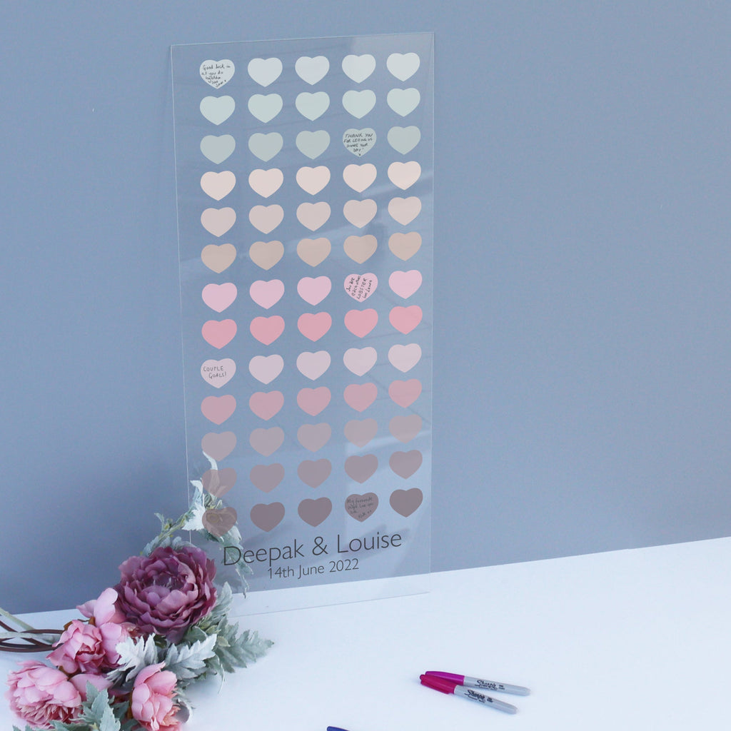 portrait ombre muted pastel wedding guest book hwart wall art personalised unusual wedding guest book